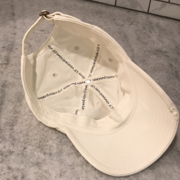 Vineyard Vines Whale Cap White Navy Blue Preppy Tennis Prep Golf Baseball Hat - Picture 8 of 10